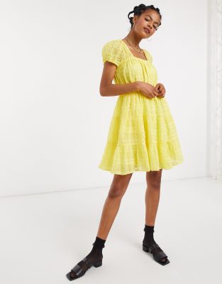 square neck smock dress