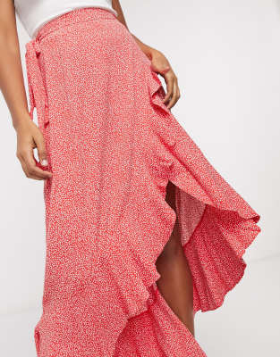 ruffle wrap maxi skirt