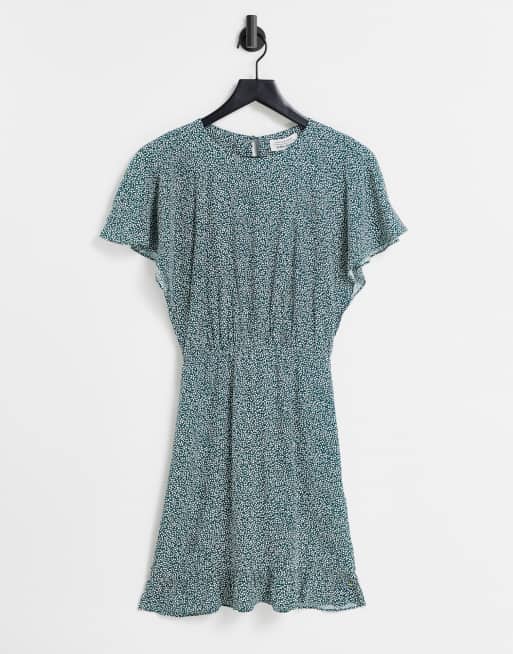 & Other Stories ecovero cinched waist mini dress in green floral ASOS