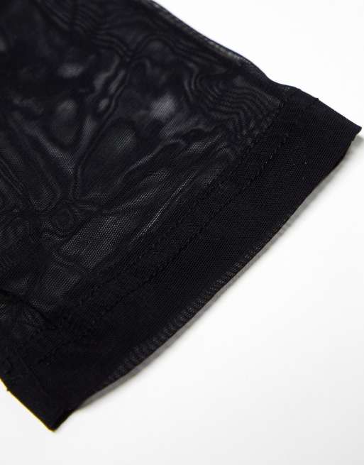 & Other Stories elbow length mesh gloves in black, 4 of 4