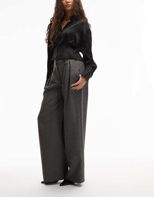 & Other Stories – Elegante Hose aus Wollmix in Dunkelgrau mit Bundfalten, 2 von 5