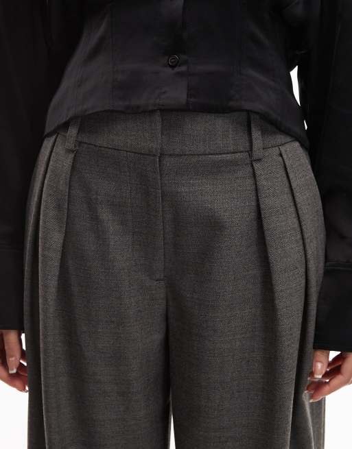 & Other Stories – Elegante Hose aus Wollmix in Dunkelgrau mit Bundfalten, 4 von 5