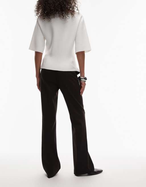 & Other Stories – Elegante Slim-Fit-Hose mit ausgestelltem Bein in Dunkelbraun , 4 von 5