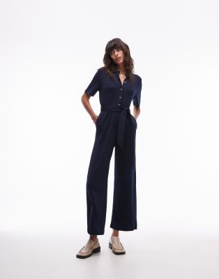 & Other Stories - Eleganter Utility-Jumpsuit in Marineblau