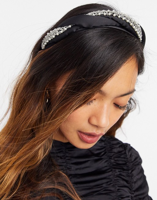 & Other Stories embellished headband in black