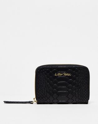 & Other Stories embossed leather wallet in black