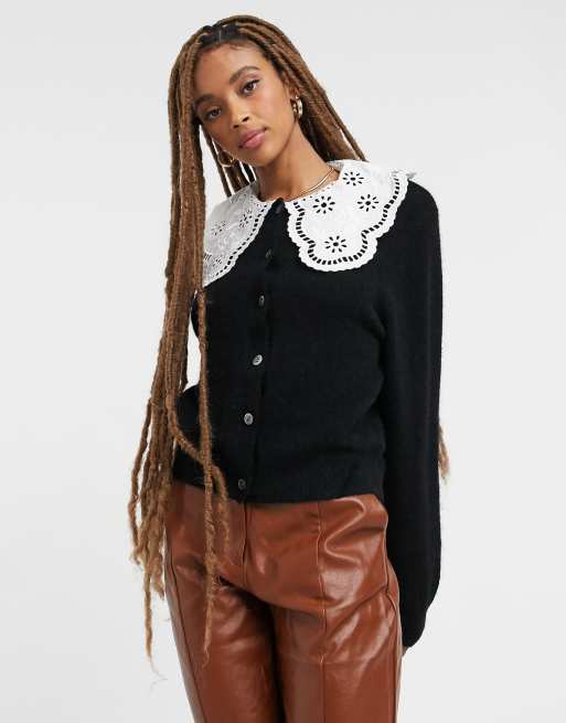 Embroidered hotsell collar sweater