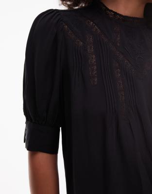 & Other Stories Embroidered Lace Blouse In Black