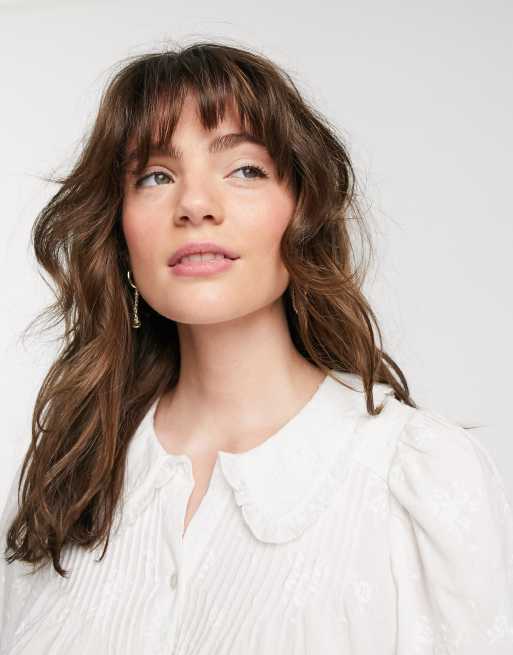 & Other Stories embroidered smock blouse in white ASOS