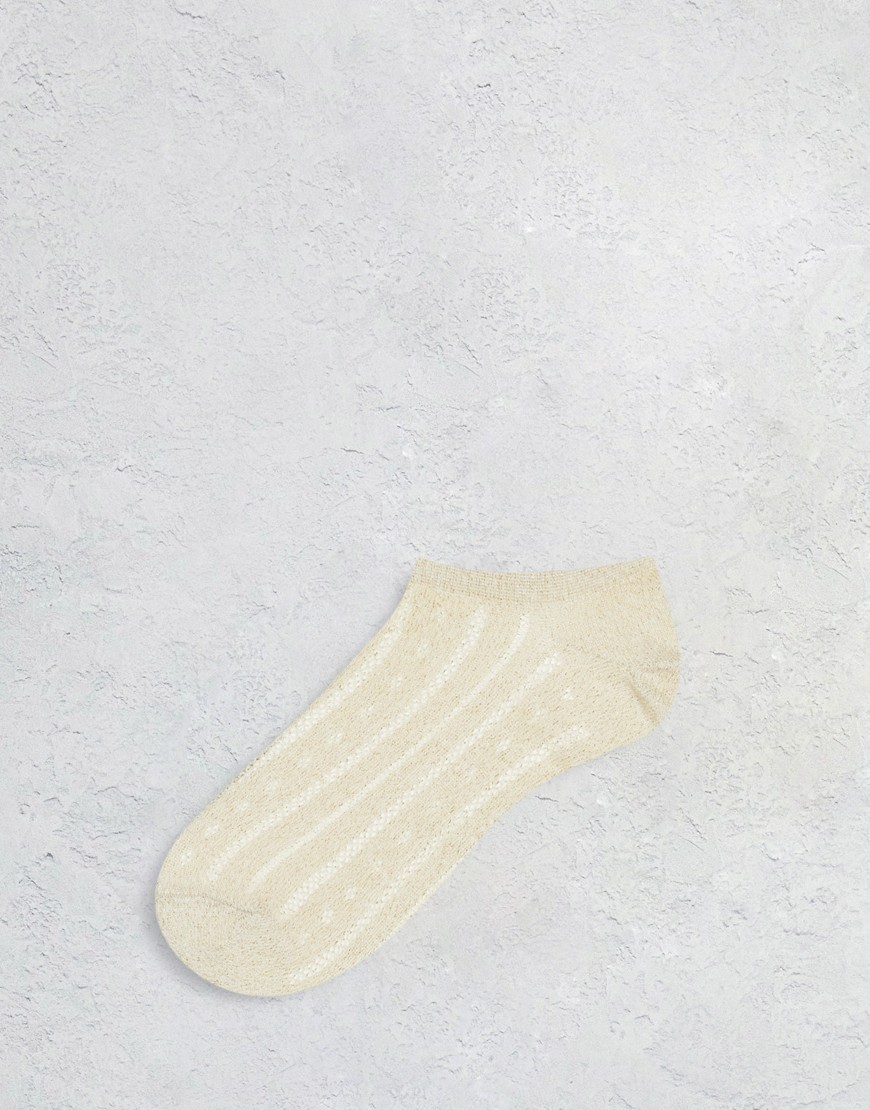 & Other Stories Emilou sneaker socks in off white pointelle