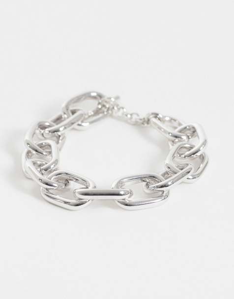 & Other Stories enamel chain bracelet in silver - view 1