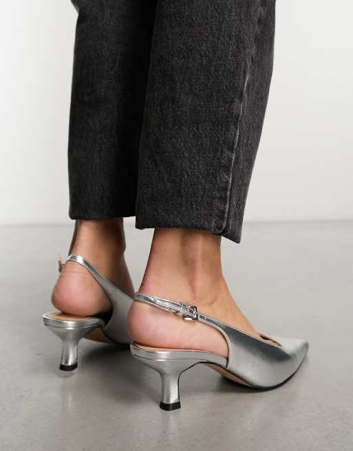 Escarpin gris cheap petit talon