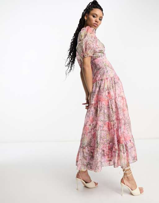 Floral cut out dress hotsell