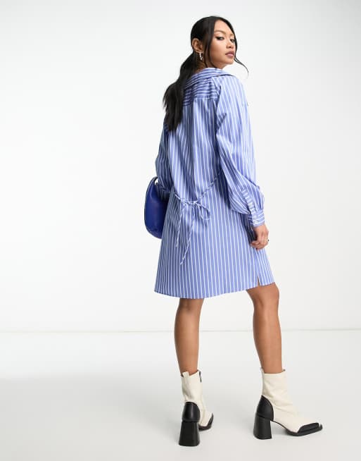 Women's blue striped clearance dress