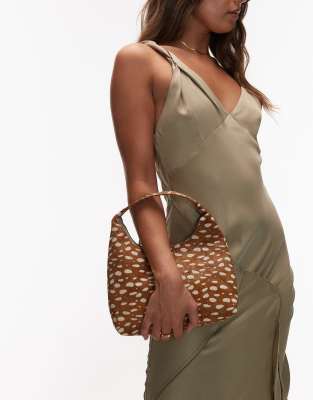& Other Stories Extra Small Hairy Leather Suede Tote In Brown