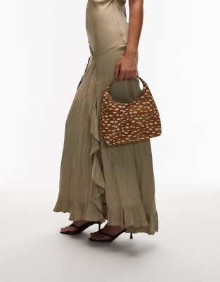 & Other Stories Extra Small Hairy Leather Suede Tote In Brown