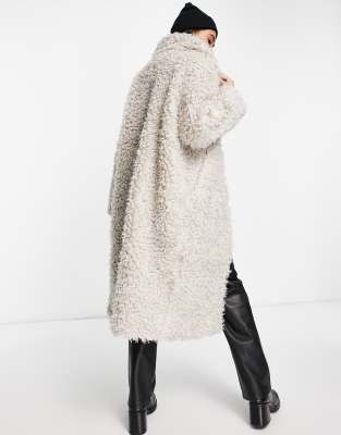 light faux fur coat