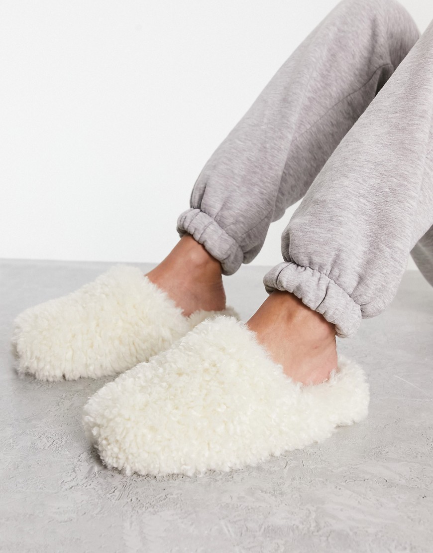 Other Stories &  Faux Shearling Slippers In Beige-neutral