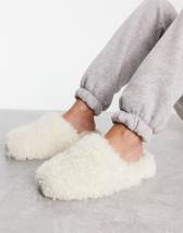 Asos design nola premium sheepskin slippers in discount beige