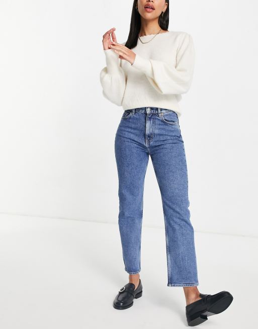  Other Stories Favorite cotton blend straight leg cropped jeans in vikas  blue - MBLUE