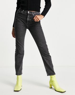 & Other Stories Favourite cotton blend slim leg jeans in acid black - BLACK - ASOS Price Checker