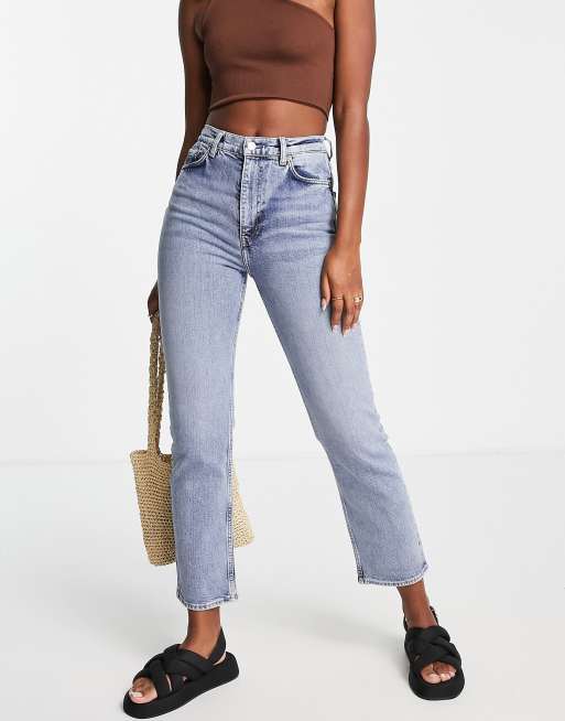  Other Stories Favourite cotton straight leg mid rise cropped jeans in LA  blue - MBLUE