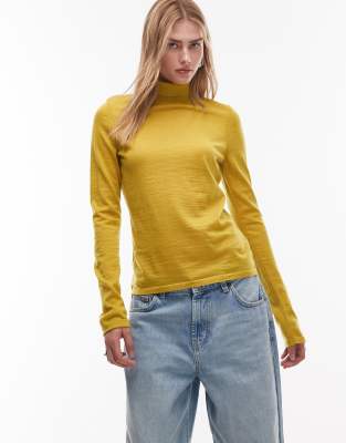 & Other Stories - Feinstrick-Rollkragenpullover aus Wolle in Gelb