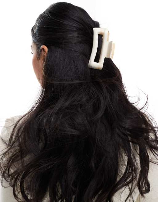 & Other Stories - Fermaglio per capelli rettangolare bianco sporco