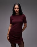 [Other Stories] & Other Stories fine knit top in burgundy wine-Red M Burgundy wine