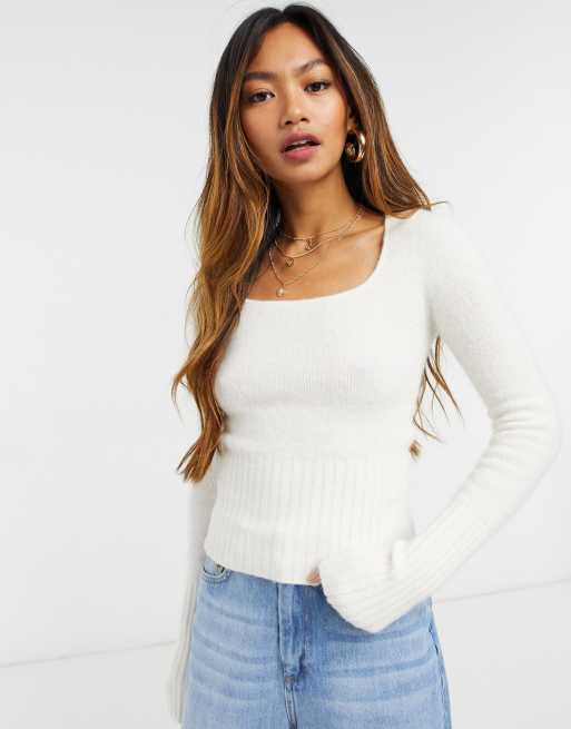 White hot sale knit top