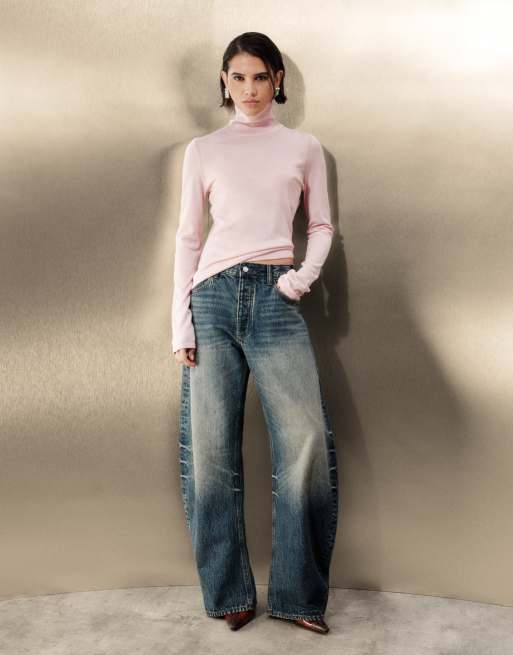 & Other Stories fine knit wool turtleneck sweater in light pink, 2 of 4