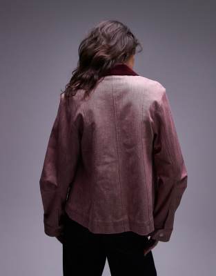 & Other Stories Fitted Barn Jacket With Contrast Collar In Pink