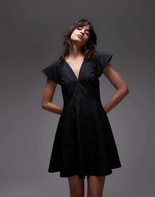 & Other Stories fitted corset mini dress in black