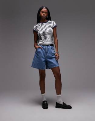 & Other Stories Fitted Jersey T-shirt With Cap Sleeves In Multi