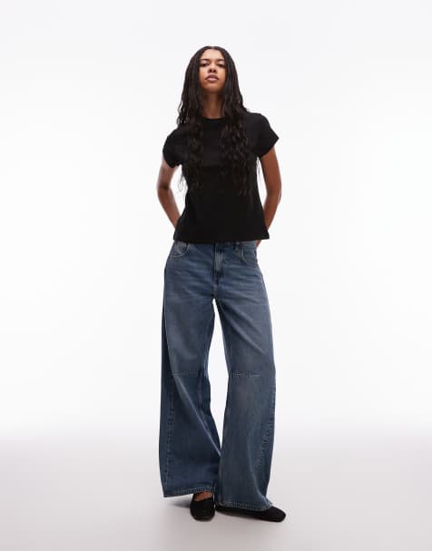 & Other Stories fitted jersey top with raglan sleeves in black - view 1