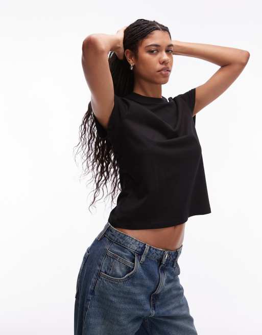 & Other Stories fitted jersey top with raglan sleeves in black, 2 of 4