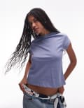 [Other Stories] & Other Stories fitted jersey top with raglan sleeves in blue XS BLUE