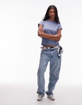 & Other Stories Fitted Jersey Top With Raglan Sleeves In Blue