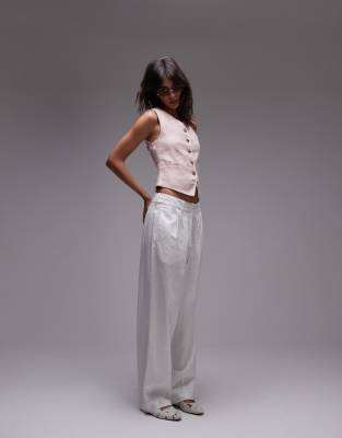 & Other Stories Fitted Linen Vest In Pink