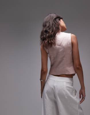 & Other Stories fitted linen vest in pink