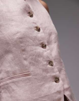 & Other Stories fitted linen vest in pink