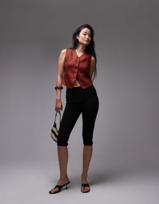 Shop & Other Stories Fitted Linen Vest In Red