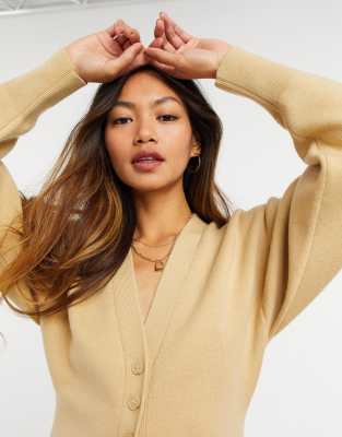 beige midi cardigan