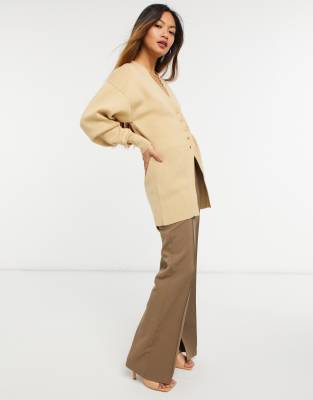 beige midi cardigan