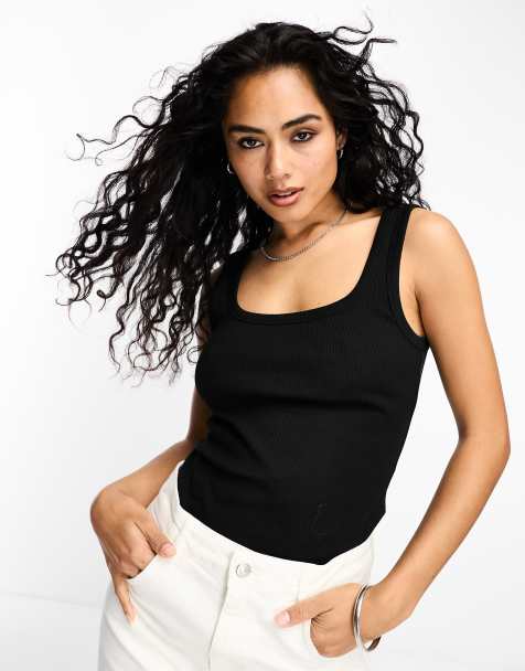 & Other Stories fitted tank top in black - view 1