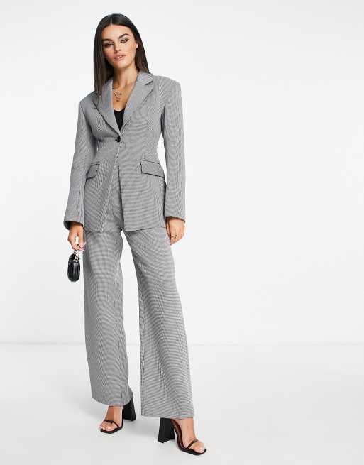 Womens Wool Tailored Blazer Black