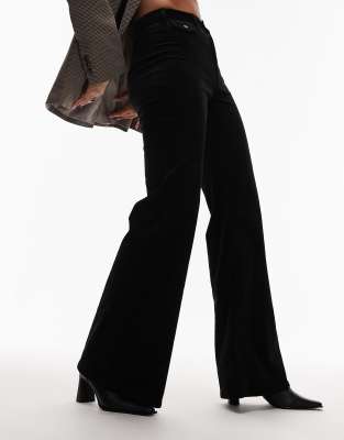 & Other Stories Flared Stretchy Corduroy Pants In Black