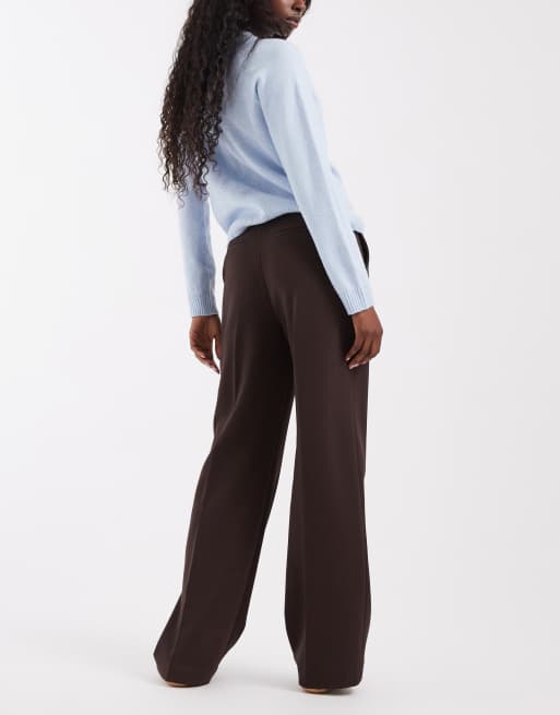 & Other Stories flared trousers in chocolate brown, 3 of 5