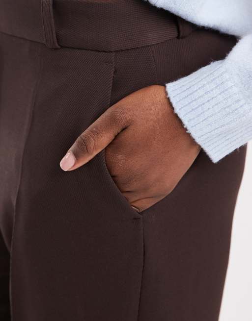 & Other Stories flared trousers in chocolate brown, 5 of 5