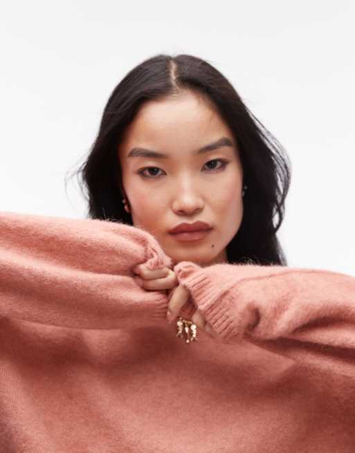 & Other Stories – Flauschiger Strickpullover aus Alpaka-Wollmix in Hellorange, 3 von 4